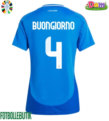 Italien Alessandro Buongiorno #4 Hemmatröja Kvinnor EM 2024 Kortärmad